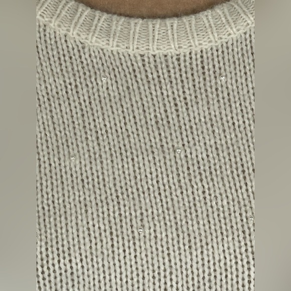 ANTONIO MELANI Sweater Cream Rabbit Fur Pearl Super Soft Neutral Size Small - Picture 3 of 5